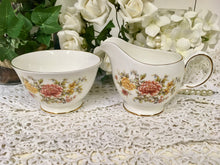 Load image into Gallery viewer, Colclough, &quot;Amanda&quot; pattern, Autumn Flowers, Creamer and Sugar Bowl c.1960s