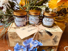 Load image into Gallery viewer, The Shire Candle, The Fellowship Collection, Rivendell Candle and Rohan Candle 3 Large Candles Bookish Candles, Tolkien Candles, Pure Soy Wax Candle