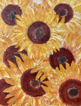 Load image into Gallery viewer, Original Abstract Oil Painting On Canvas Sunflowers Textured art impasto