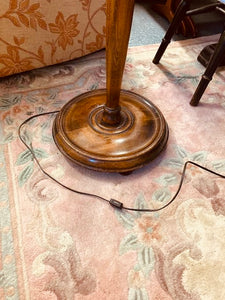 Antique Standing Lamp, Victorian Walnut Standing Lamp
