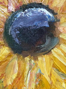 Abstract Original Oil Painting On canvas Textured art Sunflower Bliss impasto
