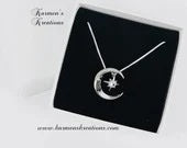 Moon Star Necklace, 925 Sterling Silver