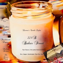 Load image into Gallery viewer, 221b Baker Street, Sherlock Holmes inspired, Book inspired candles, Candle Gift set, Pure Soy Wax Candle, Library inspired candles, Handmade