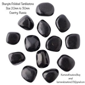 Shungite, Polished Tumblestone