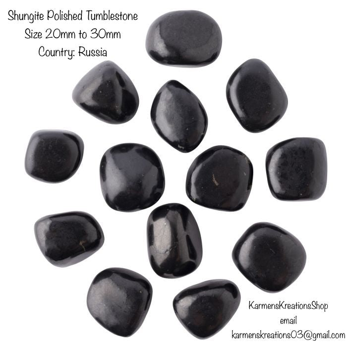Shungite, Polished Tumblestone