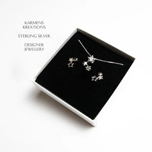 Star Necklace Earring gift set 925 Sterling Silver