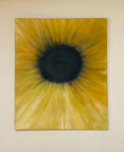 Abstract Original Oil Painting On canvas Textured art Retro Sunflower by Karmen