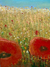 Load image into Gallery viewer, Original Abstract Oil Painting On Canvas Poppy Fields Textured art Impasto Poppy Fields by Karmen