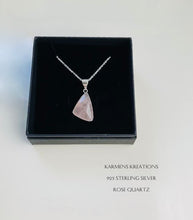 Load image into Gallery viewer, Rose Quartz Necklace, 925 Sterling Silver Chain