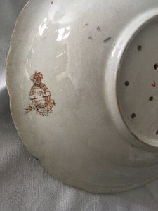 Antique Pierced Berry Bowl, Semi Porcelain, J. Kent, England c.1850