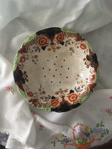 Antique Pierced Berry Bowl, Semi Porcelain, J. Kent, England c.1850