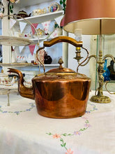 Load image into Gallery viewer, Antique Rare Large Copper &amp; Brass Kettle - Engraved with God Bless Our Home