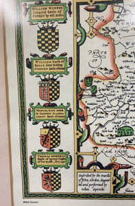 Rare Surrey Described and Divided into Hundreds John Speed Map c1610 British Museum, JJ Cash Ltd