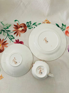 Antique Redfern and Drake Balmoral Bone China 7378 trio set