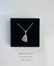 Load image into Gallery viewer, Rose Quartz Necklace, 925 Sterling Silver Chain