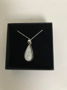 Moonstone Pendant with  925 sterling silver chain