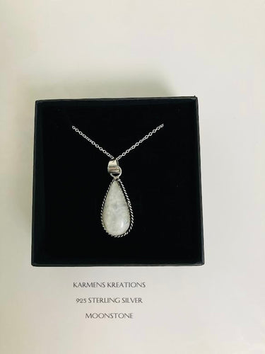 Moonstone Pendant with  925 sterling silver chain