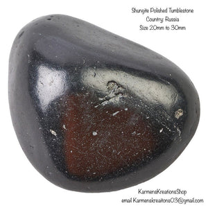 Shungite, Polished Tumblestone
