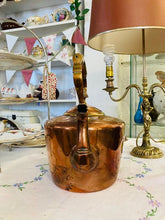 Load image into Gallery viewer, Antique Rare Large Copper &amp; Brass Kettle - Engraved with God Bless Our Home