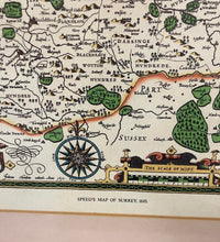 Load image into Gallery viewer, Rare Surrey Described and Divided into Hundreds John Speed Map c1610 British Museum, JJ Cash Ltd