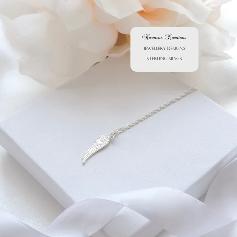 Angel Wing Necklace, 925 Sterling Silver Angel Jewellery