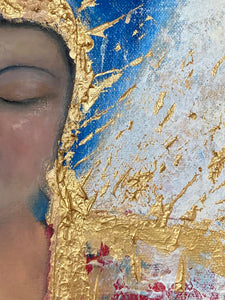 Original Abstract Oil Painting On Canvas Budhha Textured art Impasto Buddha Mindfulness