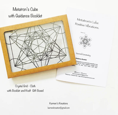 Metatron's Cube crystal grid with guidance booklet