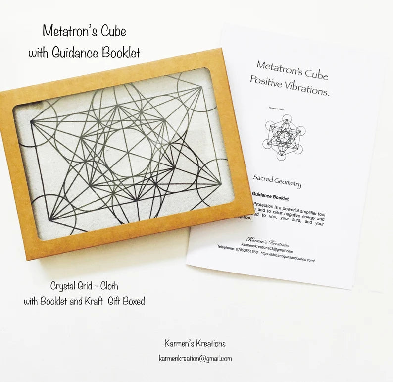 Metatron's Cube crystal grid with guidance booklet