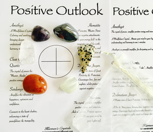 Crystals for Positive Mind.  Crystal Grid set
