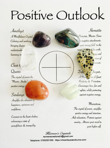Crystals for Positive Mind.  Crystal Grid set