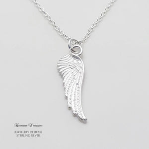 Angel Wing Necklace, 925 Sterling Silver Angel Jewellery