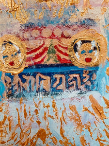 Original Abstract Oil Painting On Canvas Budhha Textured art Impasto Buddha Mindfulness