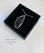 Load image into Gallery viewer, Large agate pendant with  925 sterling silver chain