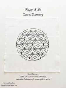 Flower of Life Altar Cloth Sacred Geometry 13.5 x 13.5