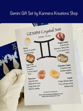 Load image into Gallery viewer, Gemini crystal set with crystal booklet
