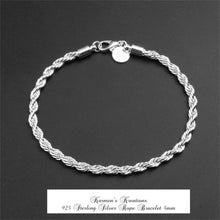 Load image into Gallery viewer, 925 Sterling Sterling Rope Bracelet Hallmarked