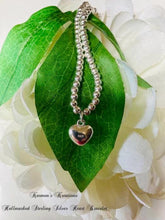 Load image into Gallery viewer, 925 Sterling Silver Beaded Heart Bracelet Hallmarked