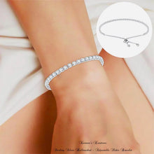 Load image into Gallery viewer, 925 Sterling Silver Tennis Bracelet Adjustable Slider Bracelet