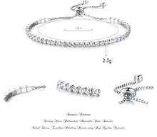 Load image into Gallery viewer, 925 Sterling Silver Tennis Bracelet Adjustable Slider Bracelet