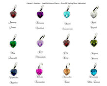 Load image into Gallery viewer, 925 Sterling Silver Heart Birthstone Bracelets Hallmarked