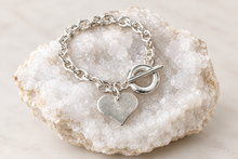Load image into Gallery viewer, Sterling Silver Heart Toggle Bracelet hallmarked