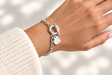 Load image into Gallery viewer, Sterling Silver Heart Toggle Bracelet hallmarked