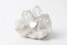 Load image into Gallery viewer, 925 Sterling Silver Chunky Chain Heart charm bracelet