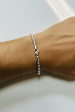 Load image into Gallery viewer, Men’s Jewellery A sterling silver hallmark rope chain bracelet with a lobster clasp Karmen’s Tea Room