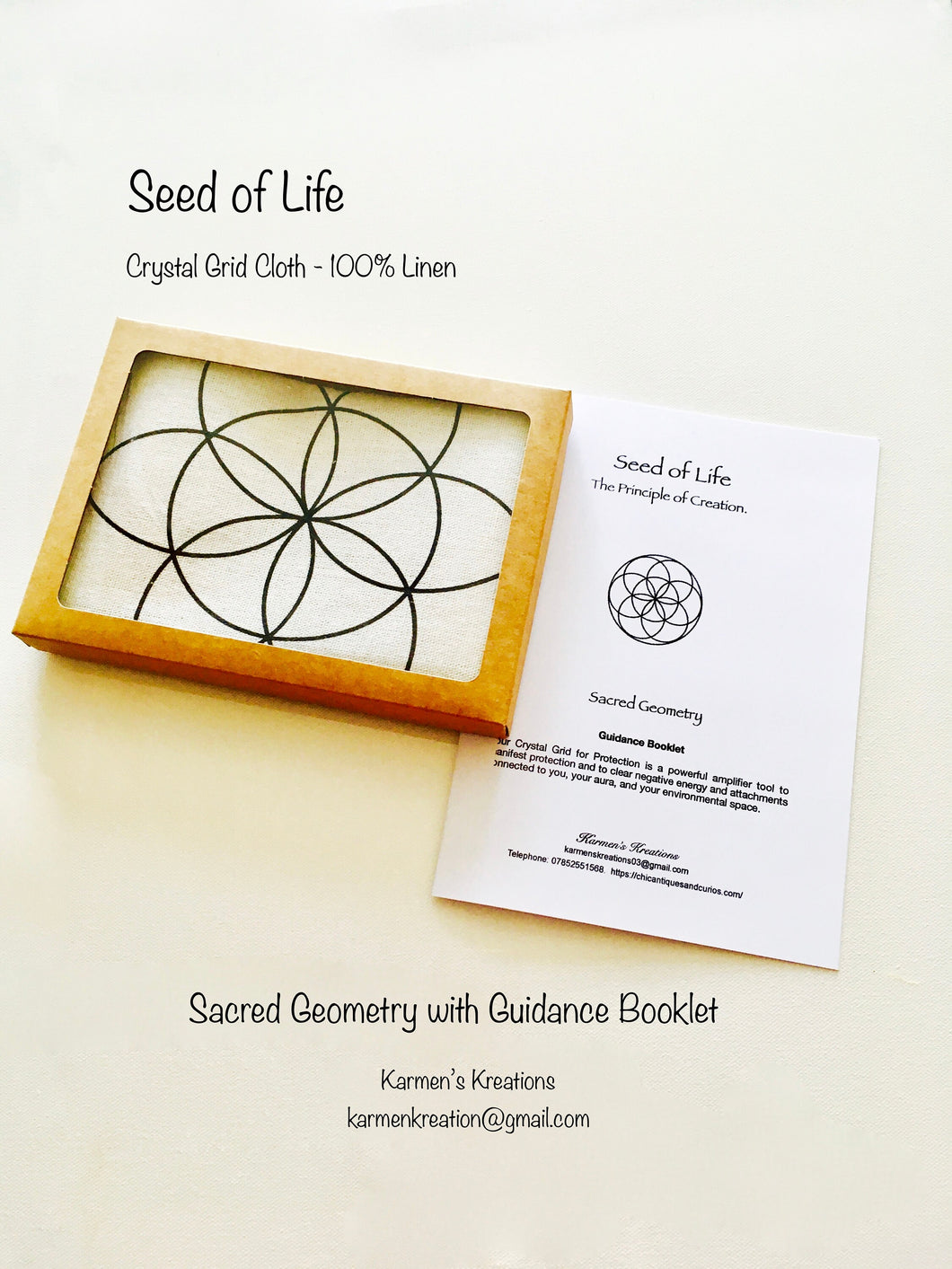 Seed of Life Altar Cloth Sacred Geometry 13.5 x 13.5
