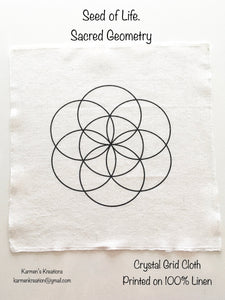 Seed of Life Altar Cloth Sacred Geometry 13.5 x 13.5