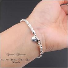 Load image into Gallery viewer, 925 Sterling Silver Heart Birthstone Bracelets Hallmarked