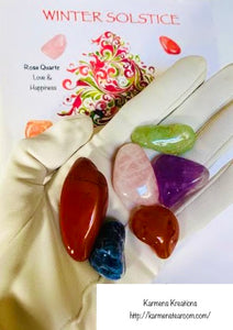 Winter Solstice Collection of colorful crystals