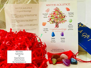 Winter Solstice crystal gift set with cards and crystals