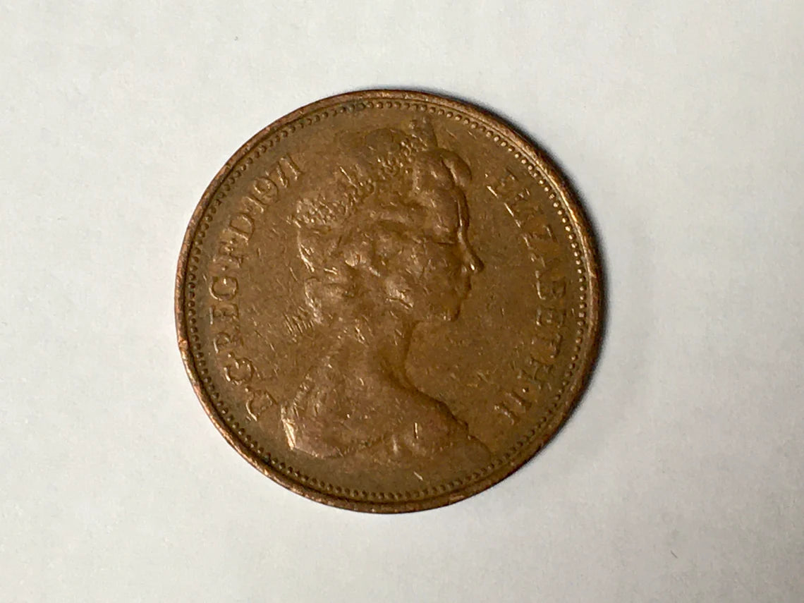 EXTREMELY RARE factory 1971 New Pence 2p Coin